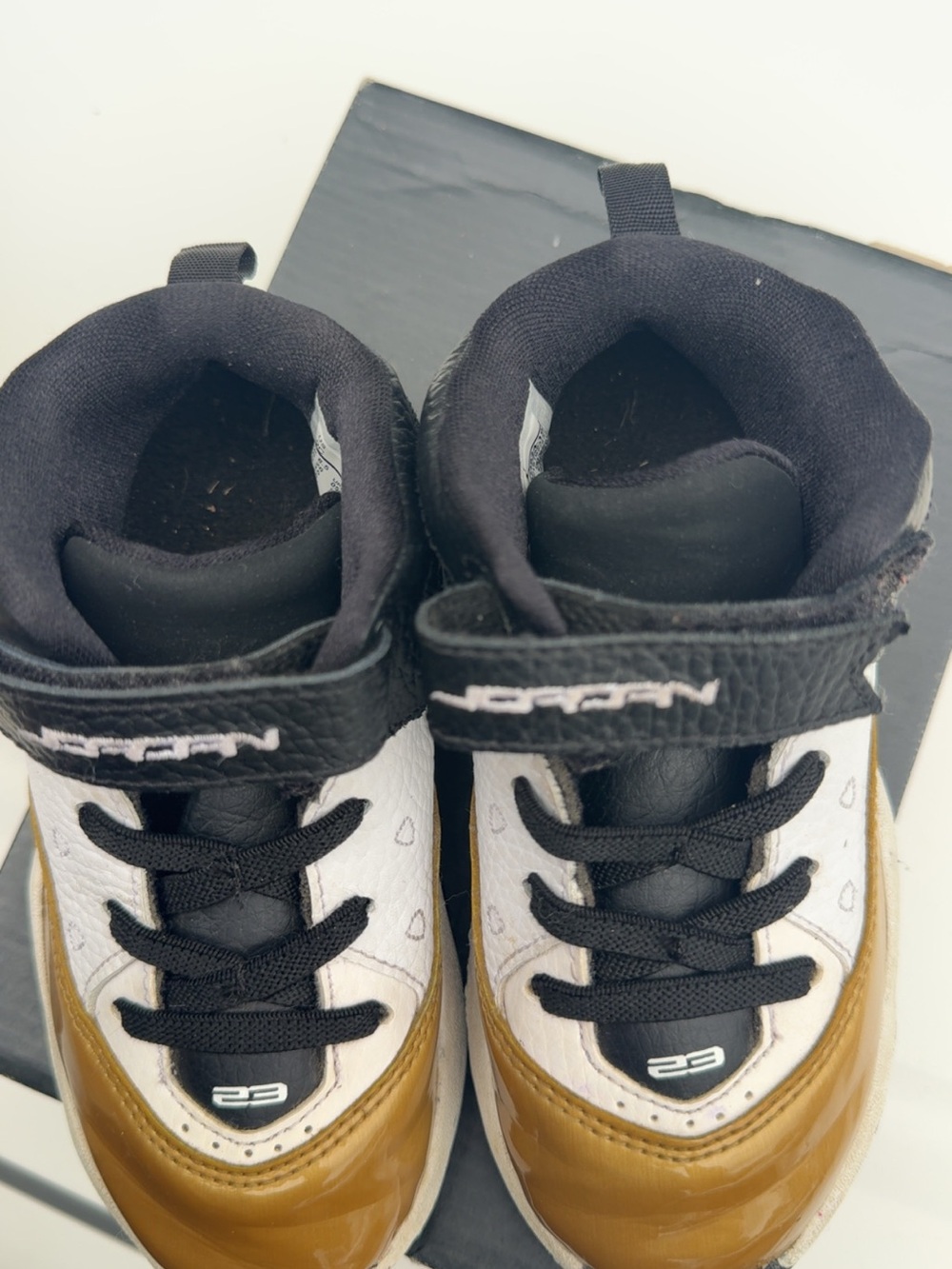 Jordan Kids Black, White & Brown High-Top Sneakers